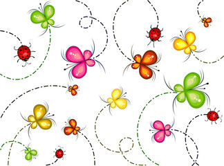 Butterflies and ladybugs