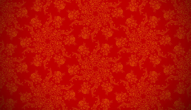 christmas red background, floral seamless texture