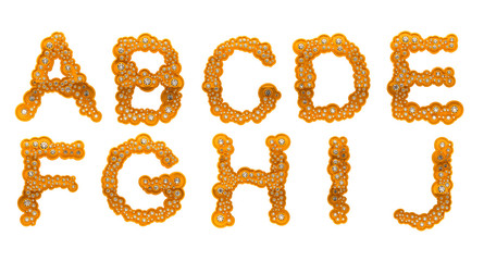 Golden Diamond A-J letters