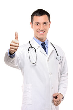 Happy Male Doctor With Thumbs Up