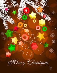 Modern cartoon orange christmas background