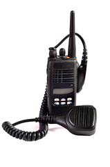 Black compact professional portable radio set.