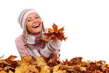 autumn woman in studio