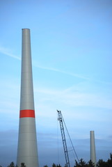 Bau von Windkraftwerk