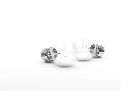 Two bulbs isolated on white background