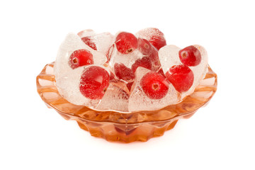 cranberries in ice