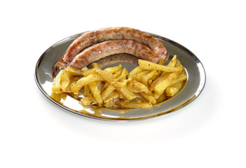 Salsiccia e patatine fritte