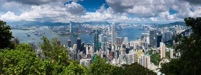 Zelfklevend Fotobehang Hongkong Panorama Tag © MarcelS