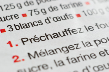 Obraz premium recette de cuisine