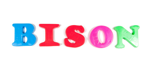 bison written in fridge magnets