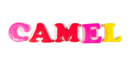camel written in fridge magnets