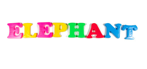 elephant written in fridge magnets