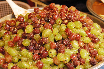 Grape mixed with sugar and dry chilli