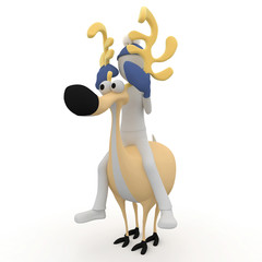 3d man with reindeer