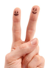 hand with smileys on fingertips