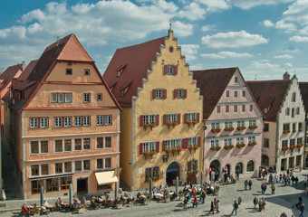 Rothenburg ob der Tauber, Marktplatz Bürgerhäuser