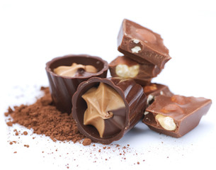 Chocolate over white