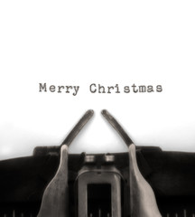 Christmas Greeting Typed by Vintage Typewriter