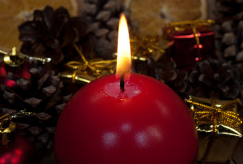 weihnachtliche Deko, Kerze