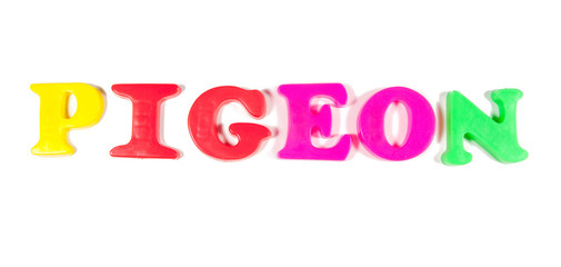 pigeon written in fridge magnets