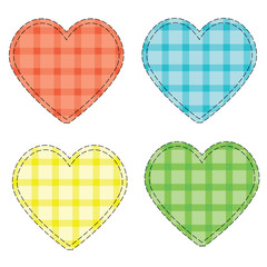 Checkered vector hearts