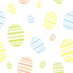 Seamless easter eggs pattern on white background
