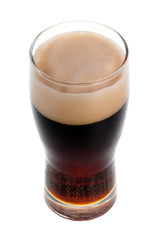 A pint of stout isolated on white background