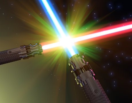 Battle with light sabers