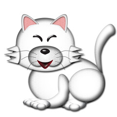 動物イラスト　にっこり「ねこ」