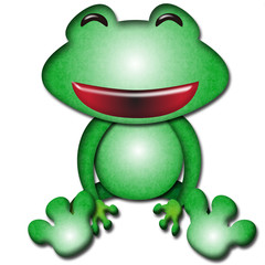 動物イラスト　ニッコリかえる