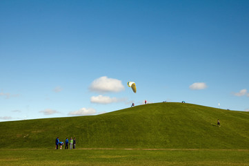 Panorama with paragliding