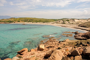 Fototapeta na wymiar Plage près de Tonnara en Corse