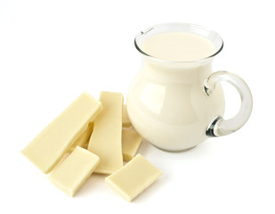 White chocolate and milk jug