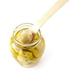 Jar artichokes in oil