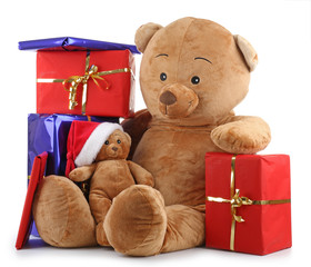 peluche et cadeau de noël © M.studio