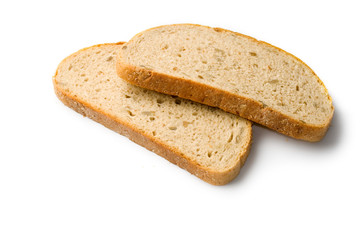 Bread slice isolated on white