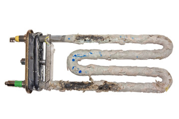 Corrosion heating elements of water heater with scum and sedimen