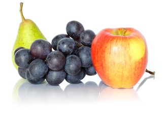 pear, grapes, apple