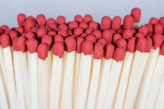 Close-up shot of matches stacked together