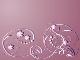 Flower pattern on a lilac background.