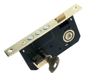 lock with key isolated on a white background