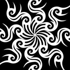 Tribal Design - Black and White Vector Illustration.