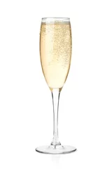 Gordijnen Champagne in een glas © karandaev