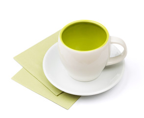 Empty cup on placemat