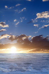 Sunset  waves  water  sea