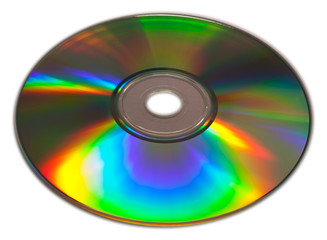 Colorful CD isolated on white background