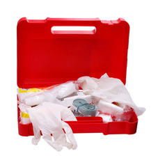 Open car first aid kit