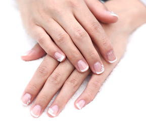 Woman's hand with French manicure