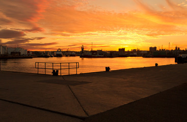 Aberdeen Harbour Sunset