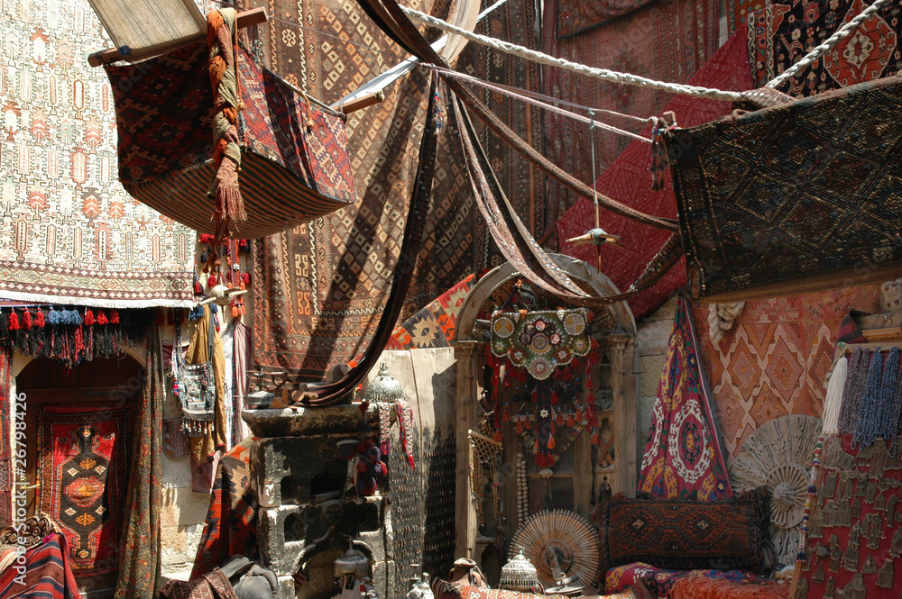 Wall mural Turkish carpet store, bazaar